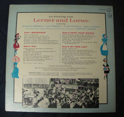 RCA Victor Symphony Orchestra And RCA Victor Chorus : An Evening with Lerner & Loewe: Brigadoon / Paint Your Wagon / Gigi / My Fair Lady (2xLP, Album, Mono, Gat)