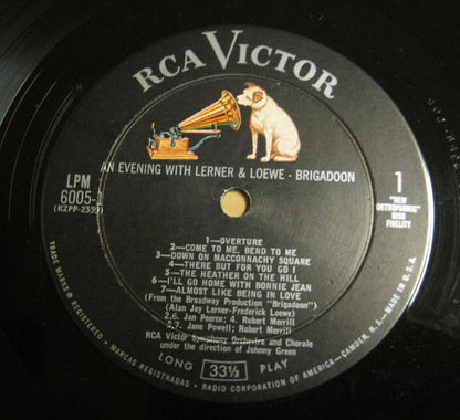 RCA Victor Symphony Orchestra And RCA Victor Chorus : An Evening with Lerner & Loewe: Brigadoon / Paint Your Wagon / Gigi / My Fair Lady (2xLP, Album, Mono, Gat)