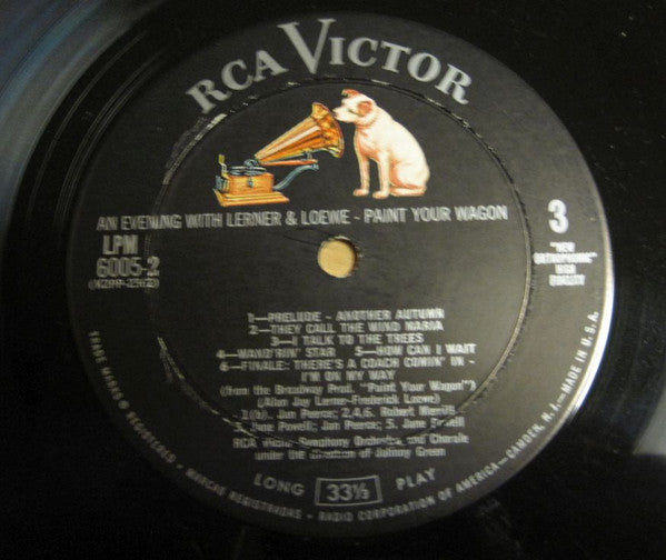 RCA Victor Symphony Orchestra And RCA Victor Chorus : An Evening with Lerner & Loewe: Brigadoon / Paint Your Wagon / Gigi / My Fair Lady (2xLP, Album, Mono, Gat)