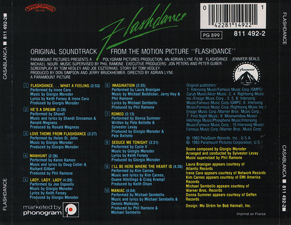 Various : Flashdance (Original Soundtrack From The Motion Picture) (CD, Album, RE)