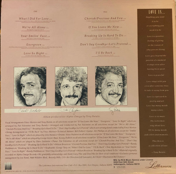 The Lettermen : Love Is... (LP, Album, Club)