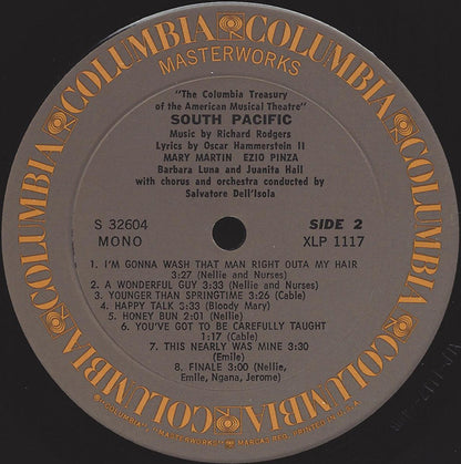 Rodgers & Hammerstein / Featuring Mary Martin, Ezio Pinza With "South Pacific" Original Broadway Cast : South Pacific (LP, Album, Mono, RE)
