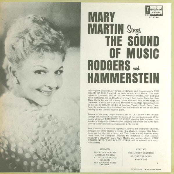 Mary Martin : Songs From The Sound Of Music (LP, Mono, RP)