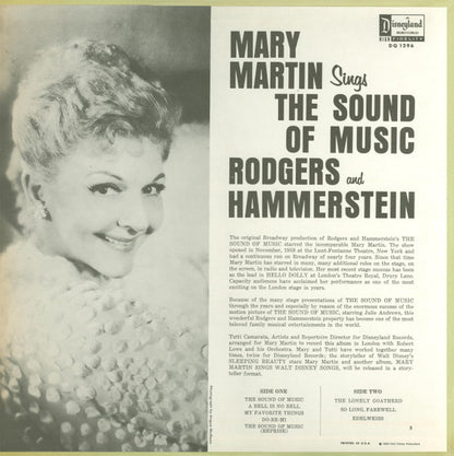Mary Martin : Songs From The Sound Of Music (LP, Mono, RP)