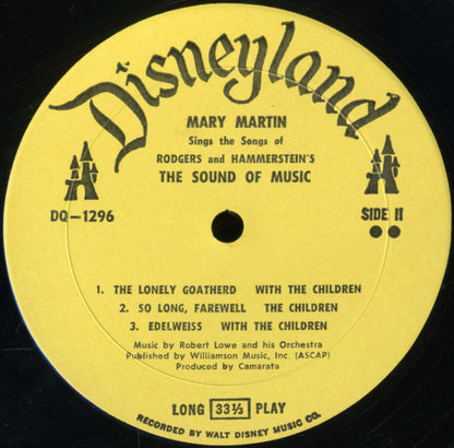 Mary Martin : Songs From The Sound Of Music (LP, Mono, RP)