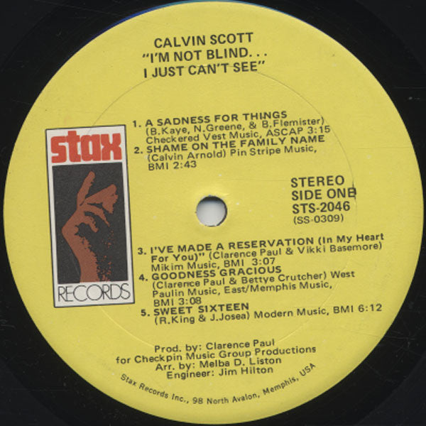 Calvin Scott : I'm Not Blind...I Just Can't See (LP, Album, Gat)