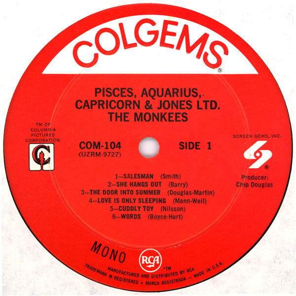 The Monkees : Pisces, Aquarius, Capricorn & Jones Ltd. (LP, Album, Mono, Ind)