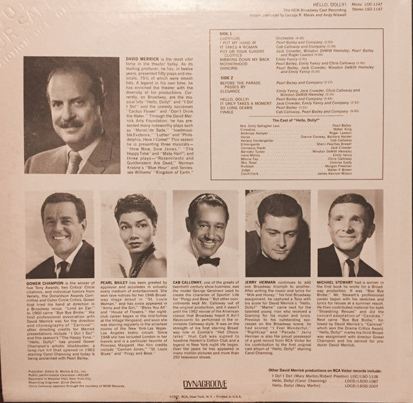 David Merrick (2) Presents Pearl Bailey : Hello, Dolly! - The New Broadway Cast Recording (LP, Mono)
