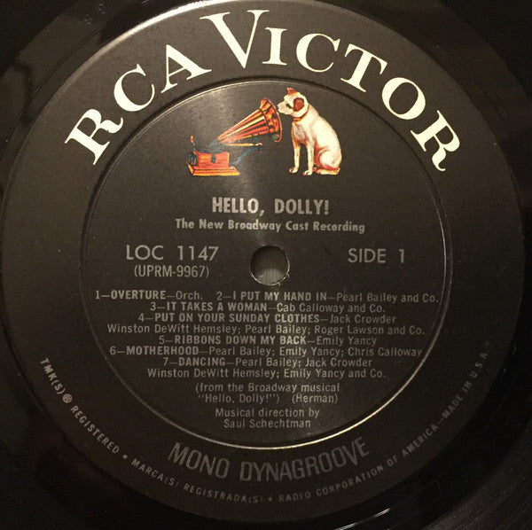 David Merrick (2) Presents Pearl Bailey : Hello, Dolly! - The New Broadway Cast Recording (LP, Mono)