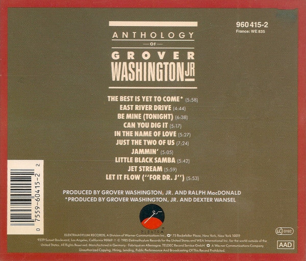 Grover Washington, Jr. : Anthology Of Grover Washington Jr. (CD, Comp)