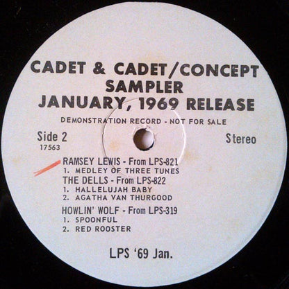 Various : Cadet & Cadet/Concept Sampler January, 1969 Release (LP, Smplr)