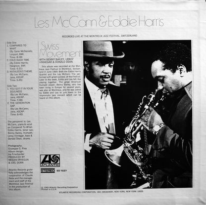 Les McCann & Eddie Harris : Swiss Movement (LP, Album, RE, RI )