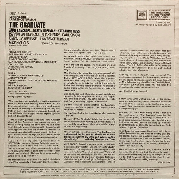 Paul Simon, Simon & Garfunkel, Dave Grusin : The Graduate (Original Sound Track Recording) (LP, Album, San)