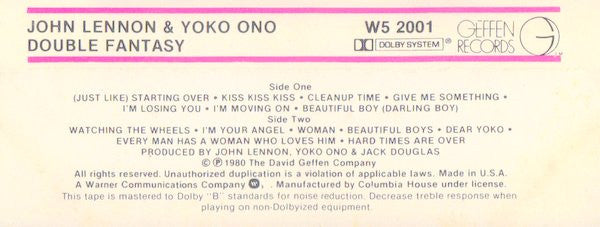 John Lennon & Yoko Ono : Double Fantasy (Cass, Album, Club)