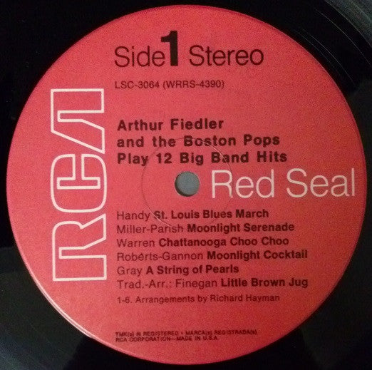 Arthur Fiedler And The Boston Pops Orchestra : Play 12 Big Band Hits (LP, Album, RE)