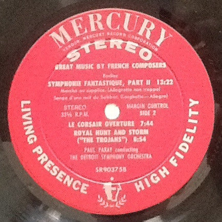 Hector Berlioz - Paul Paray, Detroit Symphony Orchestra : Symphonie Fantastique. Le Corsair Overture. Royal Hunt And Storm (The Trojans) (LP, Album, RE)