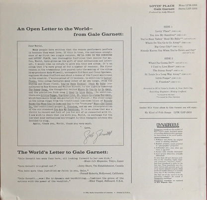 Gale Garnett : Lovin' Place (LP, Album)