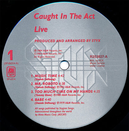 Styx : Caught In The Act Live (2xLP, Album, Club, RCA)