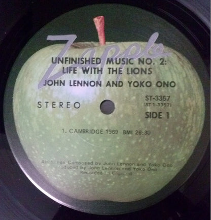 John Lennon & Yoko Ono : Unfinished Music No. 2: Life With The Lions (LP, Album,  Sc)