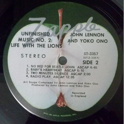 John Lennon & Yoko Ono : Unfinished Music No. 2: Life With The Lions (LP, Album,  Sc)