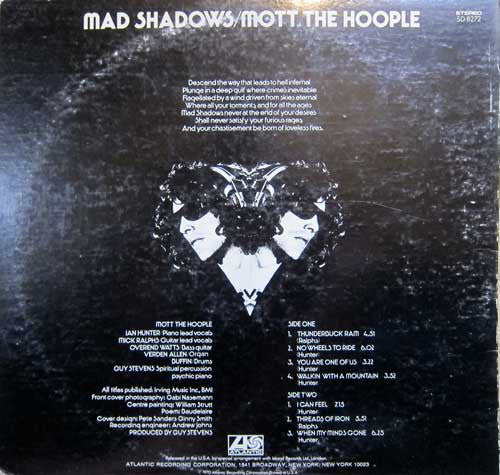 Mott The Hoople : Mad Shadows (LP, Album, MO )