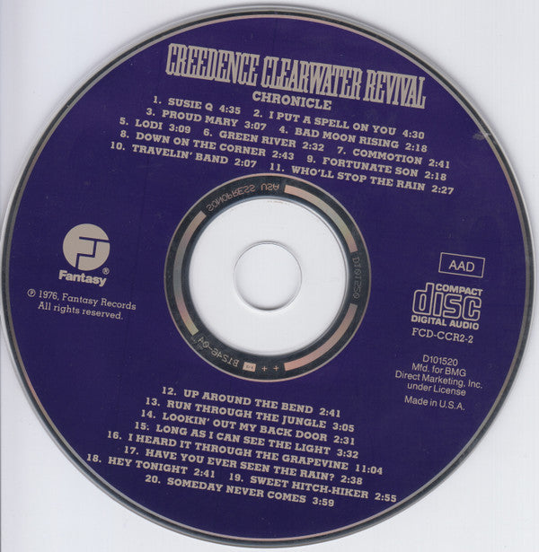 Creedence Clearwater Revival : Chronicle: The 20 Greatest Hits (CD, Comp, Club, RE, BMG)