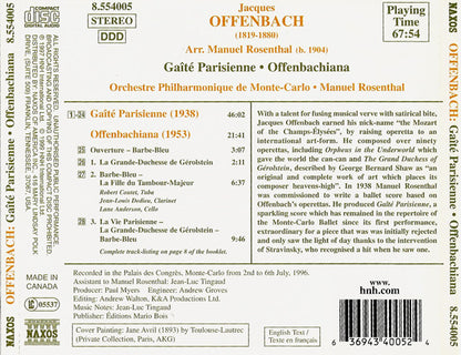 Jacques Offenbach, Orchestre Philharmonique De Monte-Carlo, Manuel Rosenthal : Gaîté Parisienne - Offenbachiana (CD)
