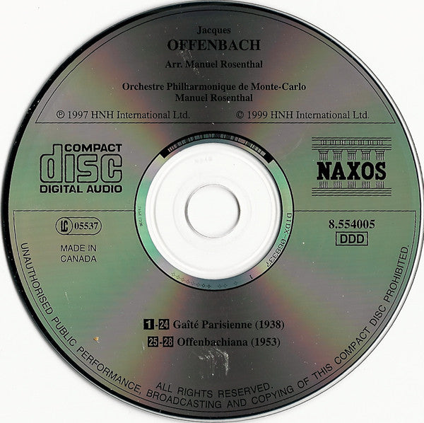 Jacques Offenbach, Orchestre Philharmonique De Monte-Carlo, Manuel Rosenthal : Gaîté Parisienne - Offenbachiana (CD)