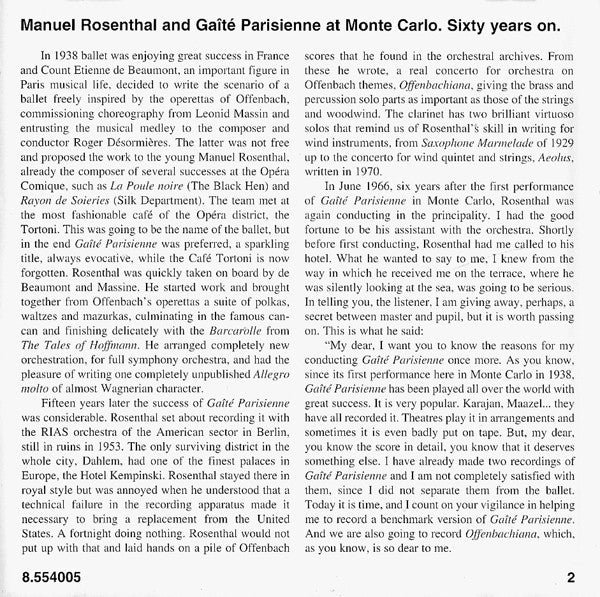 Jacques Offenbach, Orchestre Philharmonique De Monte-Carlo, Manuel Rosenthal : Gaîté Parisienne - Offenbachiana (CD)