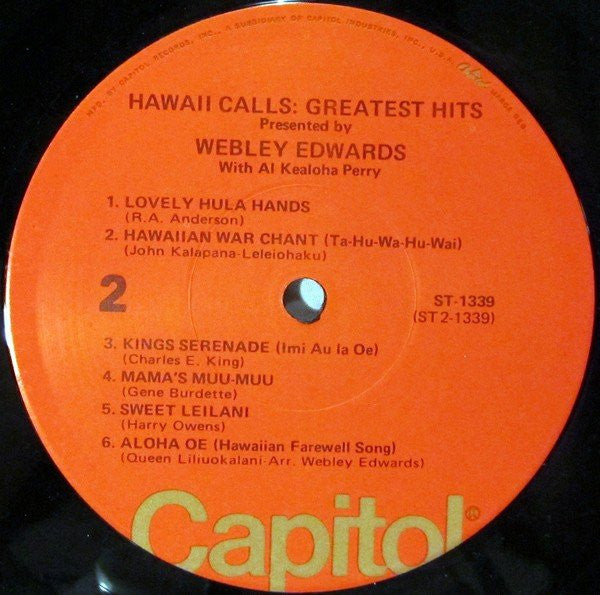 Webley Edwards With Al Kealoha Perry : Hawaii Calls: Greatest Hits (LP, Album, RE, Jac)