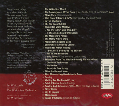 The White Star Orchestra Conducted By Ian Whitcomb : Titanic: Music As Heard On The Fateful Voyage (CD, Album, Dig)