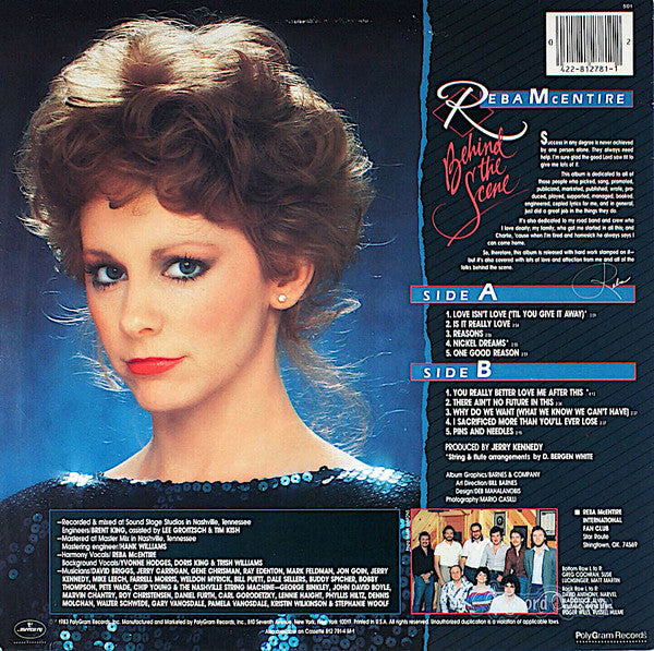 Reba McEntire : Behind The Scene (LP, Album)