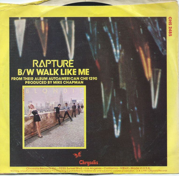 Blondie : Rapture (7", Single)