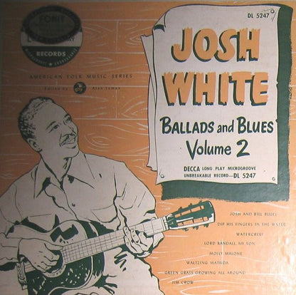 Josh White : Ballads And Blues Volume 2 (10", Album, RP)