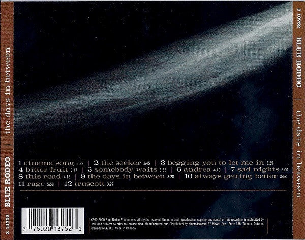 Blue Rodeo : The Days In Between (CD, Album)