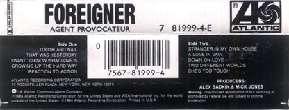 Foreigner : Agent Provocateur (Cass, Album, RE, SR,)
