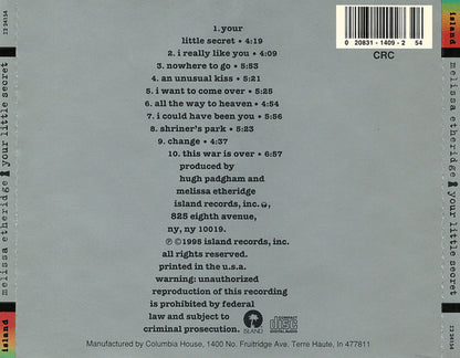 Melissa Etheridge : Your Little Secret (CD, Album, Club)