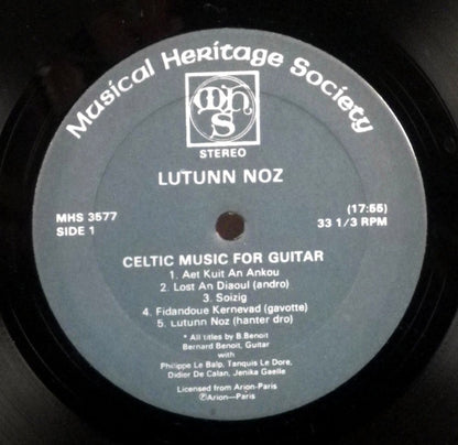 Bernard Benoit : Lutunn Noz: Celtic Music For Guitar (LP, Album)
