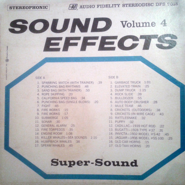 No Artist : Sound Effects, Volume 4 (LP, Album)