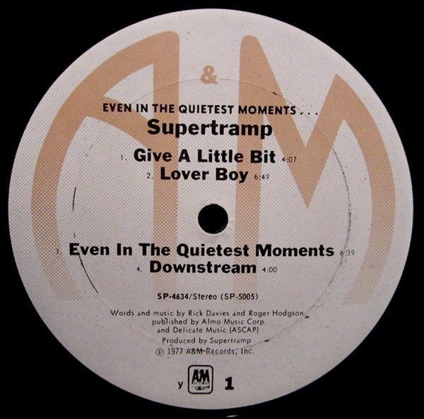 Supertramp : Even In The Quietest Moments... (LP, Album, y -)