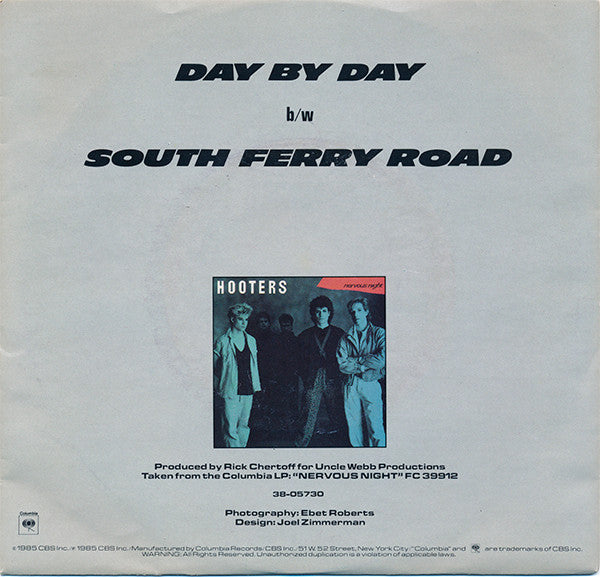 The Hooters : Day By Day (7", Single, Styrene, Pit)