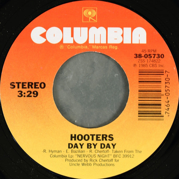 The Hooters : Day By Day (7", Single, Styrene, Pit)