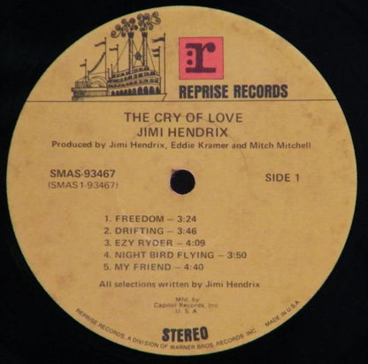 Jimi Hendrix : The Cry Of Love (LP, Album, Club, Cap)