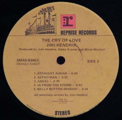 Jimi Hendrix : The Cry Of Love (LP, Album, Club, Cap)