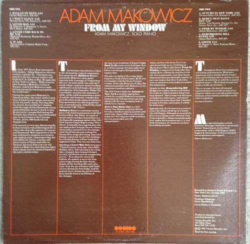 Adam Makowicz : From My Window (LP, Album)