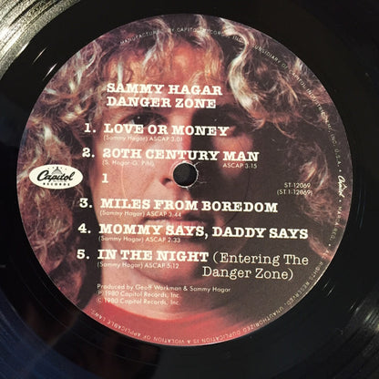 Sammy Hagar : Danger Zone (LP, Album, Jac)