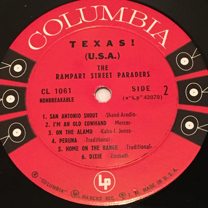 The Rampart Street Paraders : Texas U.S.A. (LP, Mon)