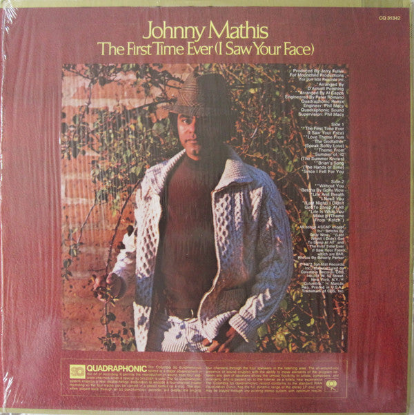 Johnny Mathis : The First Time Ever (I Saw Your Face) (LP, Album, Quad)