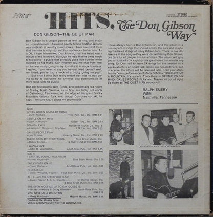 Don Gibson : Hits, The Don Gibson Way (LP, Album)