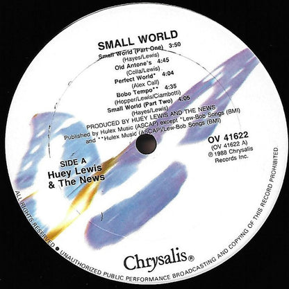 Huey Lewis & The News : Small World (LP, Album, Club)
